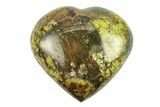 Polished Green Pistachio Opal Heart - Madagascar #249523-1